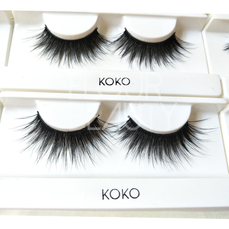 Natural long lasting 3d faux mink false eye lashes with private label lashes case EL50